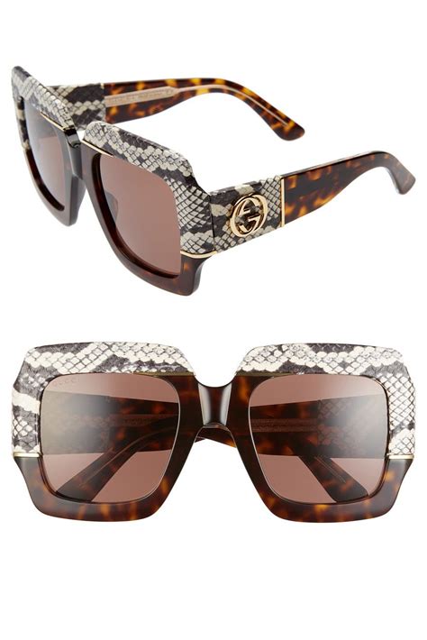 gucci sunglasses with leather trim